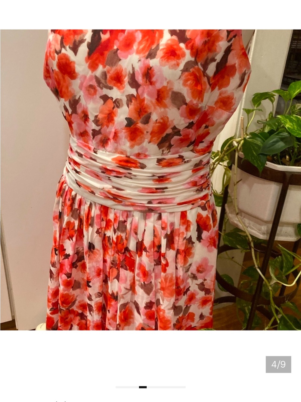 Lauren Ralph Lauren Floral Sleeveless Midi Dress in Red and Pink  NWT - Picture 4 of 7